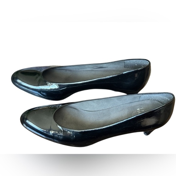 Stuart Weitzman Classic Black Patent Leather Platform Pumps Shoes Heels 8M - Picture 12 of 16